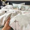 Autumn and Winter Thickened Warm Pure Cotton Polished Four-piece Set Cotton Class A Maternal and Infant Grade Flower Skin-friendly Bed Sheet Quilt