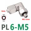PL8-02 Rotatable Elbow Male Thread PL6-01/03 Pneumatic Full Brass Push-in Air Hose Universal Fittings