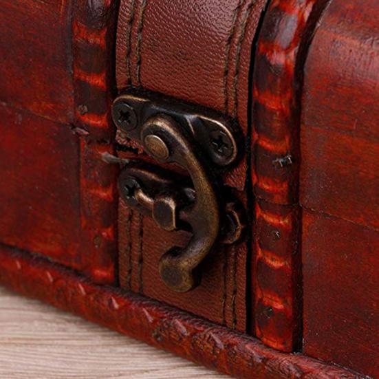 Small Jewelry Storage Treasure Rustic Wooden Box Case Vintage Handmade Chest