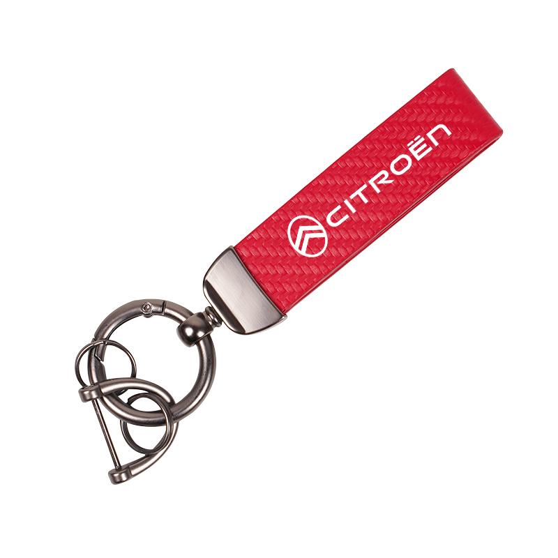 Kohlefaser-Leder Schlüsselanhänger Auto Schlüsselanhänger Zubehör Für Citroen C1 DS3 C2 C3 Vts C4 Saxo C4L C5 C6 C8 Xsara C3-XR Picasso