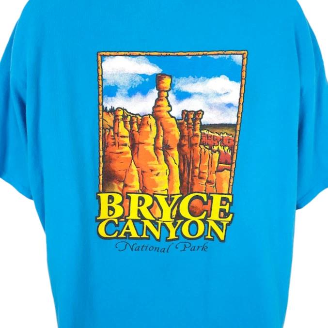 

Bryce Canyon National Park 100% Cotton T-shirt Mens Tees Top Mens Size 2XL Blue Travel Destination Tee S