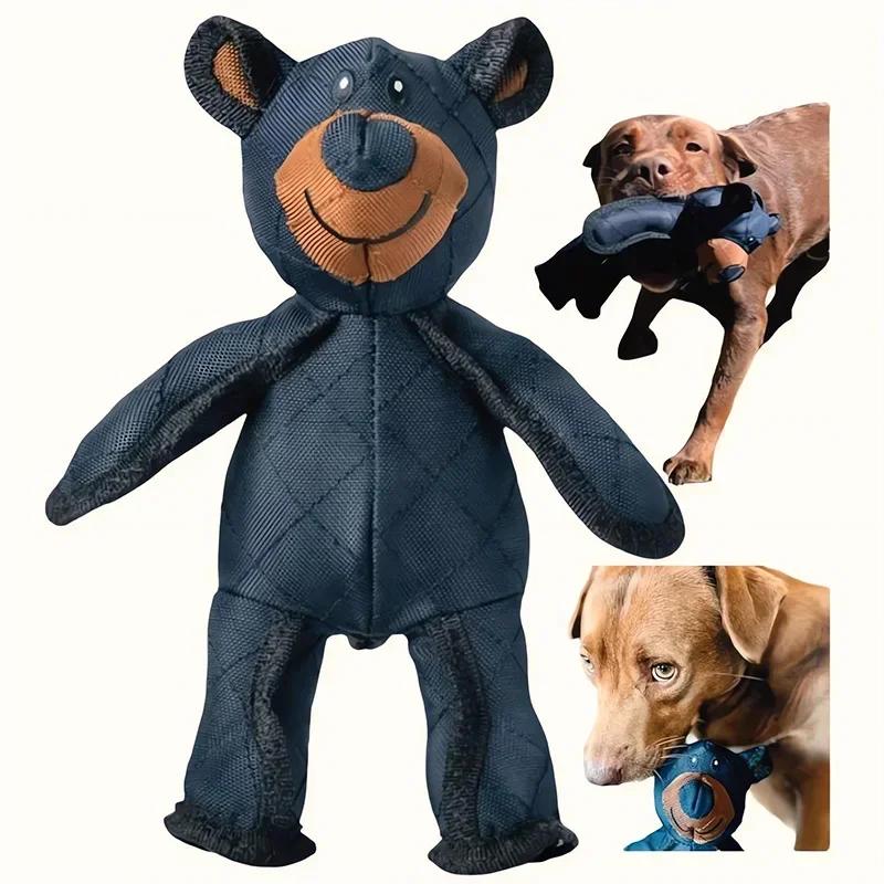 

Extreme Chew Proof Dog Toys For Aggressive Chewers Indestructible Heavy Duty Plush Squeaky Bear Toy Durable Tough Unbreakable 30x18x5cm