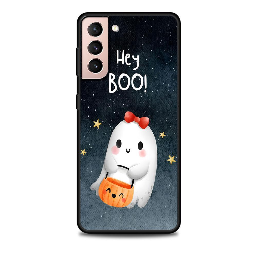 

Чехол Art Cute Ghost Aesthetic для Samsung Galaxy S23 S22 Ultra S21 S20 FE S9 S10e S10 Lite S8 Plus, мягкий черный чехол для телефона из ТПУ Samsung S20 Ultra 5G