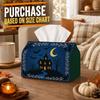 1pc Tissue Box Holder with Gothic Spooky Haunted House Design-Flying Bat Moon Scene,Durable Polyester,Ideal for Kitchen,Living Room,Bedroom,Bathroom,C