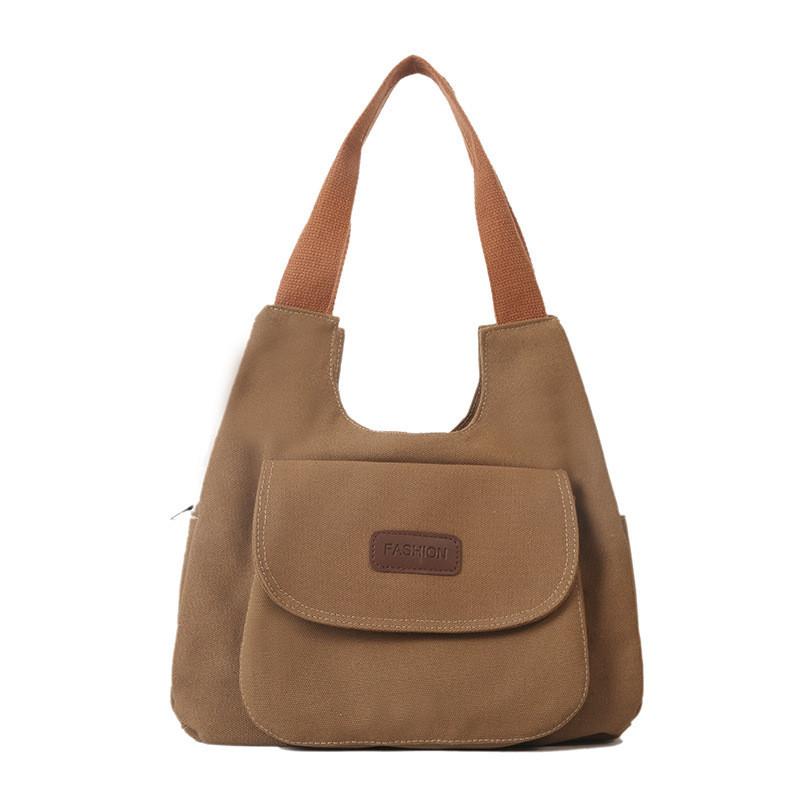 Large Capacity Canvas Tote Bag Street Fashion Casual Simple Style