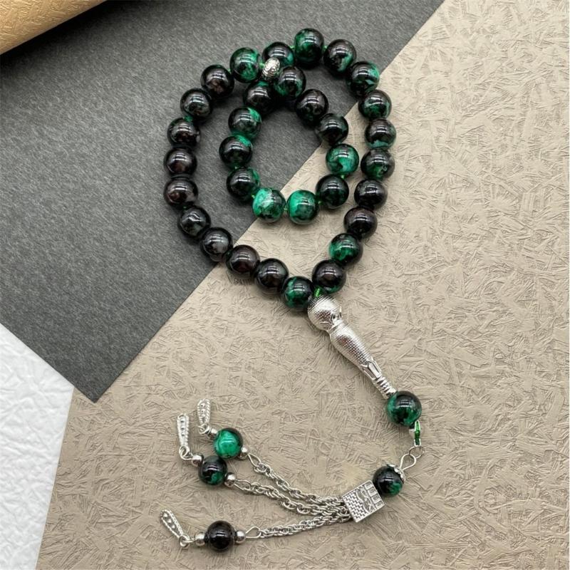 Handcrafted 33 Bead Buddhist Bracelet Glass Beaded Prayer Jewelry Comfortable Spiritual Companion Fashion Accessory