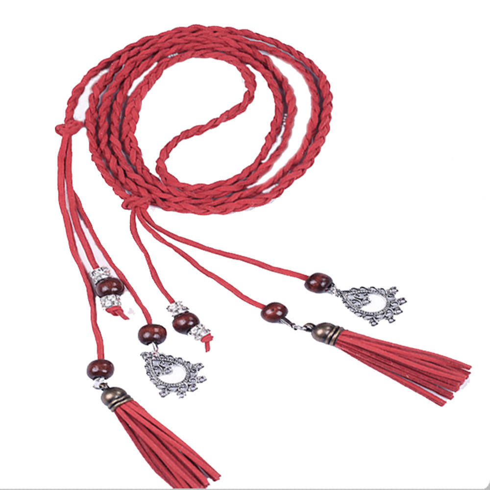 Women Fashion Folk-Custom Tassel Pendant Waist Belt