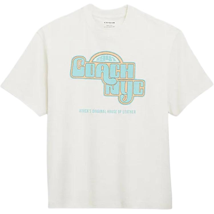 

Coach Letter Print Round Neck Short Sleeve T-Shirt Men T-Shirts White CT260-NFY XL