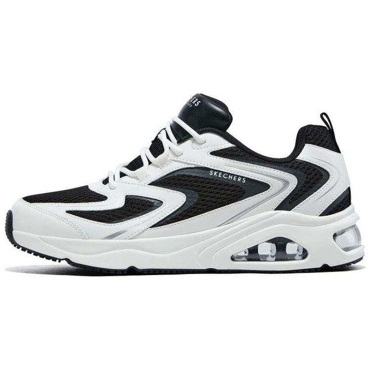 Skechers Uno Mesh Synthetic Leather Retro Comfortable Versatile Wear-Resistant Height-Increasing Low-Top Casual Shoes Men sneaker 183079-WBK 39.5
