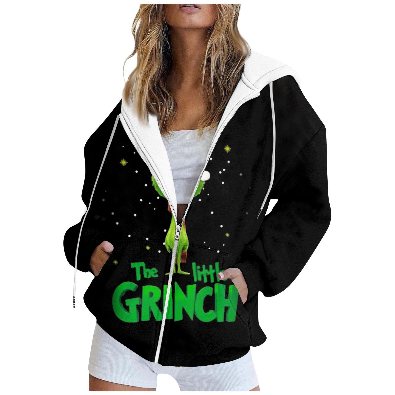 

Женская модная повседневная толстовка с принтом, осенне-зимняя куртка-кардиган с длинными рукавами и карманами, куртка с капюшоном на молнии, пальто XXXL чёрный