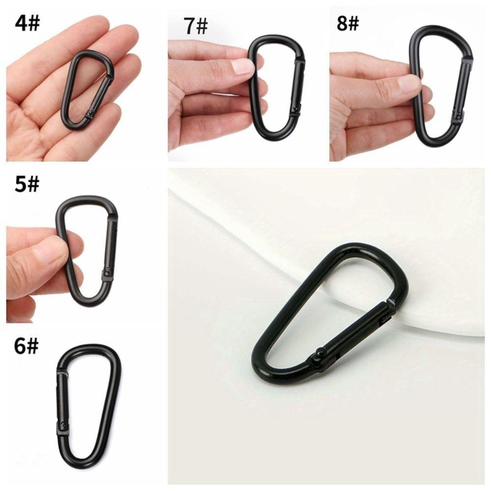 5pcs Electrophoresis D Type Carabiner Aluminum Zinc Zinc Alloy Outdoor Sports Buckle  Outdoor Camping