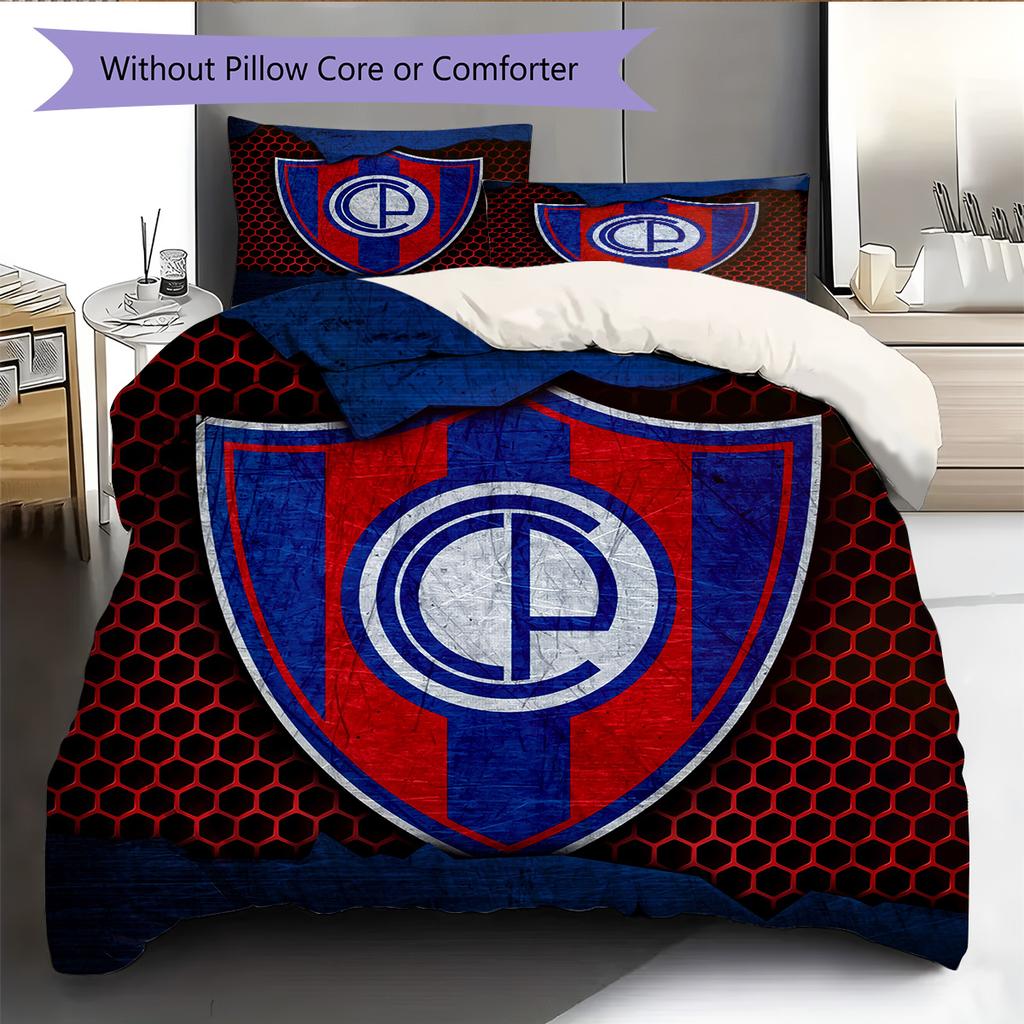 Club Cerro Porteño Pattern Bedding Quilt Set Home Decoration Gift (1 * duvet cover + 2 * pillowcase without core)