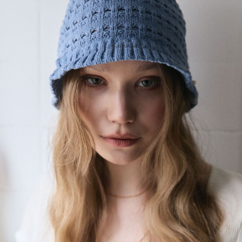 

ACCLET Cotton summer Crochet hat (Cotton Summer Crochet Hat) CH031BL Blue