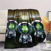 1Pc Alien Earth Print Flannel Blanket, High Quality Comfortable for All Seasons, Home Decor, Warmth and Comfort, Perfect for Christmas Gifts