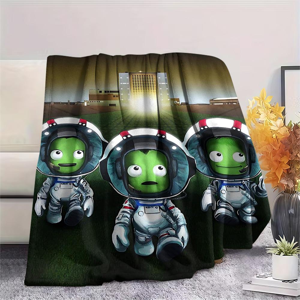 1Pc Alien Earth Print Flannel Blanket, High Quality Comfortable for All Seasons, Home Decor, Warmth and Comfort, Perfect for Christmas Gifts