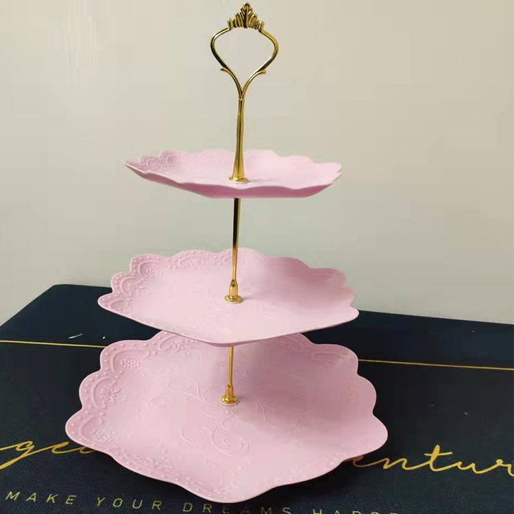 Abnehmbarer Tortenständer im europäischen Stil, 3 Ebenen, Gebäck, Cupcake, Obstteller, Servierteller, Desserthalter, Hochzeitsfeier, Heimdekoration