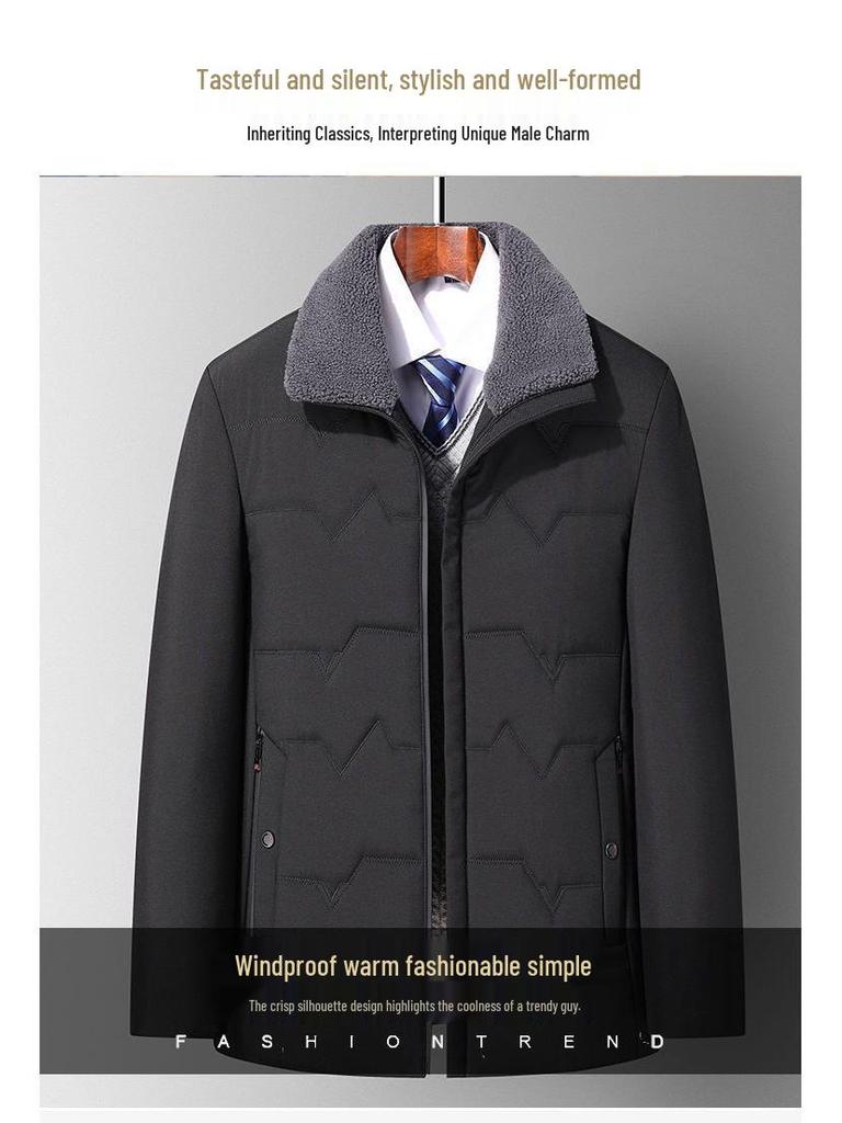 Woodpecker Dad Winter Coat: Fleece-Lined, Thick Cotton Jacket for Middle-aged & Elderly Men