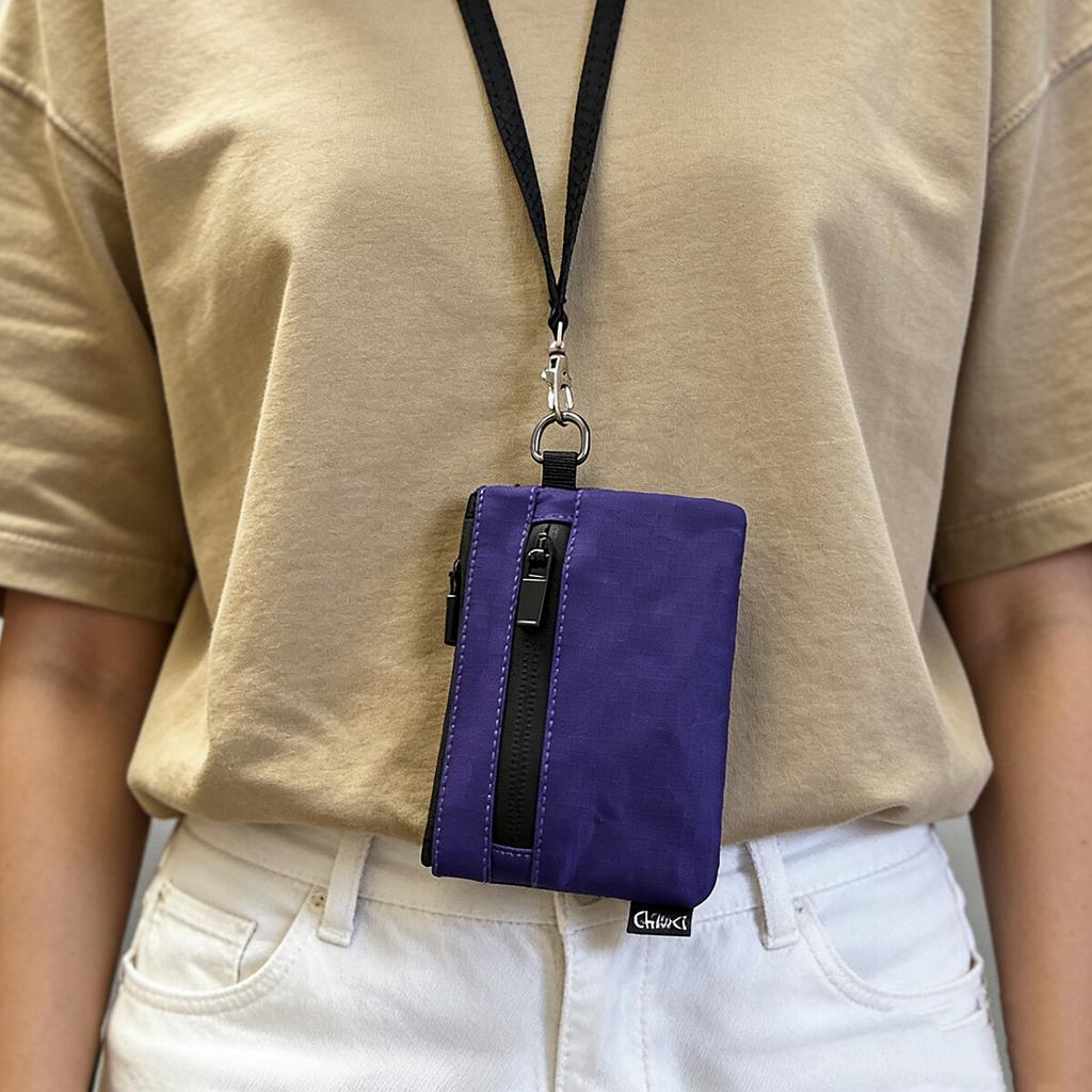 Lässiger Herren- und Damen-Mode-U-Bahn-Bus-Ausweishalter Outdoor-Sport-Schlüssel-Kleingeldfach Reißverschluss-Geldbörse Tragbare Tasche mit Lanyard