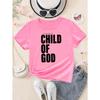 European Sizes Girl "Child of God" Letter Print Creative Versatile Trendy T-shirt