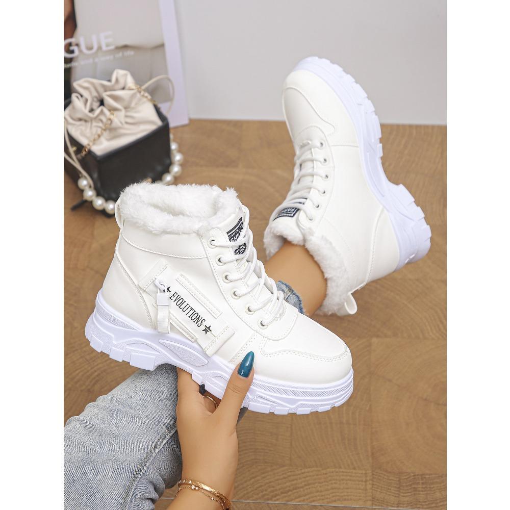 Stivali Donna Taglie Forti Autunno Inverno Scarpe in Cotone Stivaletti Sportivi Casual Scarpe Alte Foderate in Pile