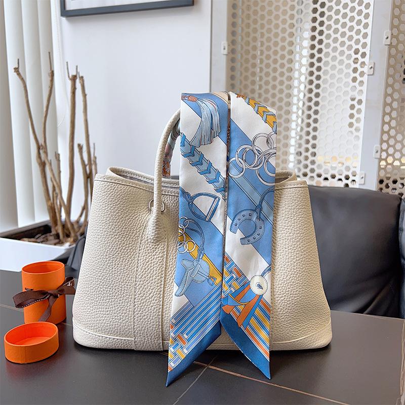 New ins wind reins small silk scarf decorative printing wrapping bag handle slender silk DIY handmade headband