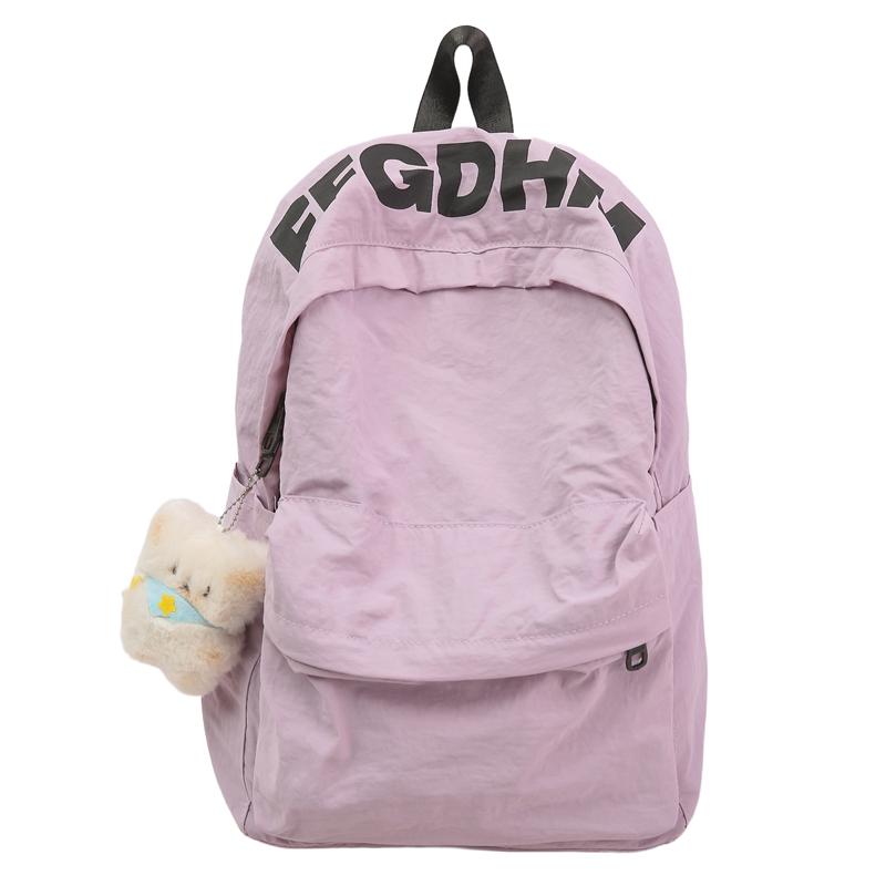 Women's Letter Backpack Junior High School Students Lightweight Schoolbag Large Capacity Backpack