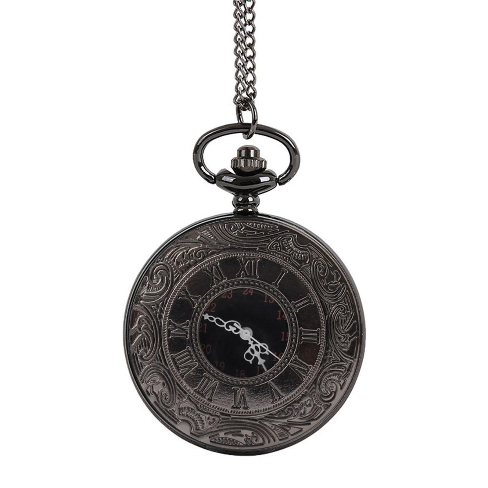 

Винтажная цепочка в стиле ретро, ​​величайшее ожерелье для карманных часов для подарков дедушке чёрный