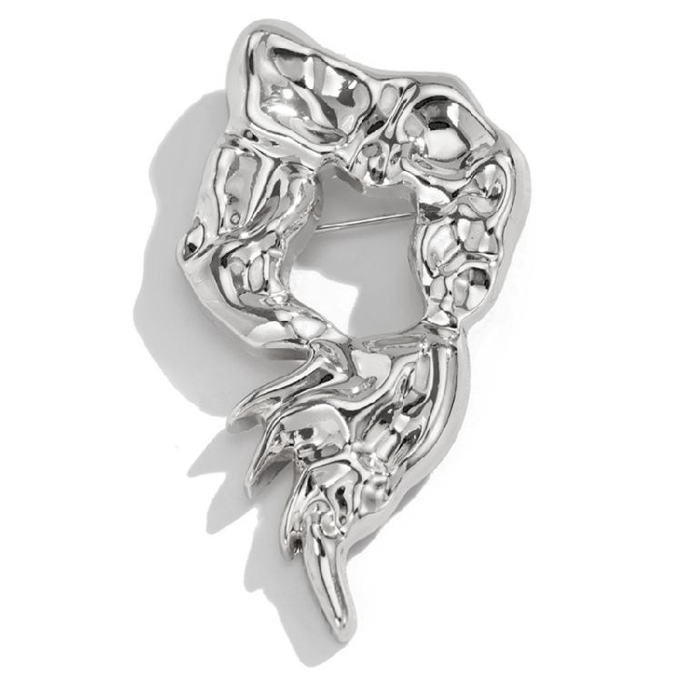 Delicate Hollow Pattern Alloy Brooch Eye Catching Lapel Pin Accessory For Women Seeking Unique Style Accent