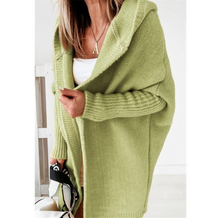 European American Knitted Bat Sleeves Cardigan Sweater Autumn Winter Fashion