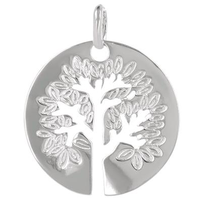 [Q4589] – Silberner „Baum des Lebens“-Silberanhänger (rhodiniert) – 22 mm