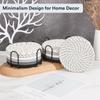 8/10 Pcs Cotton Rope Woven Trivet Placemats Braided Hot Pads Natural Dinner Plate Mat Set  Desk