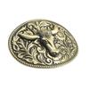 3D Western Cowboy Style Oval Belt Buckle with Smooth Pattern