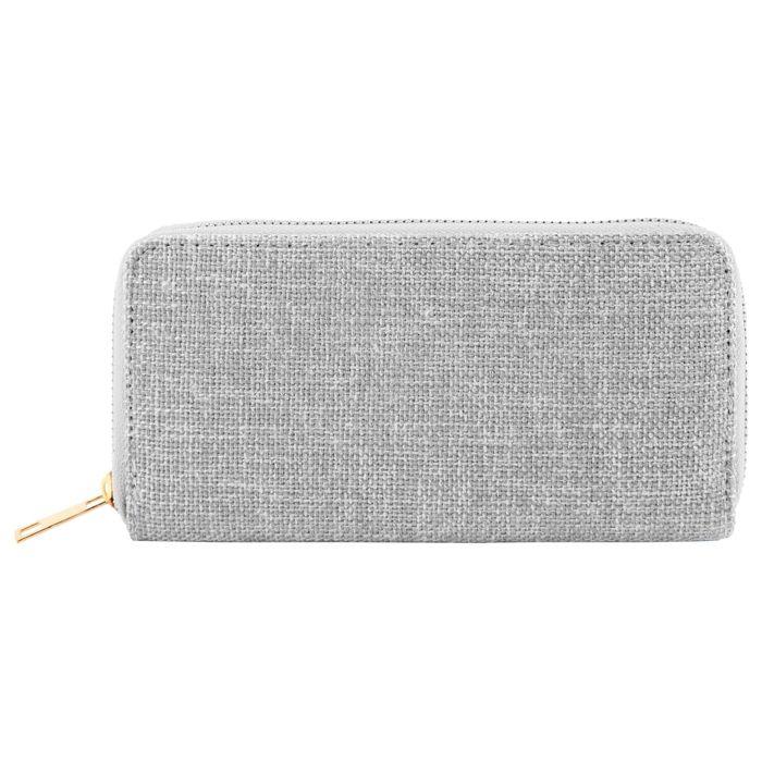 Portefeuille Cham Cham pour femme en toile gris format horizontal classique