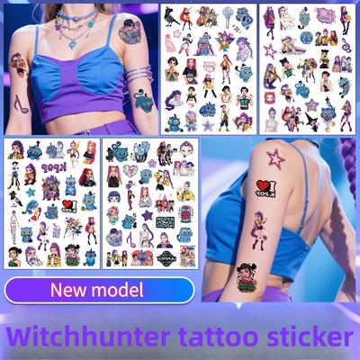 New Devil Hunter Anime Tattoo Stickers High Quality Temporary Arm Tattoos K Pop Inspired Cartoon Designs