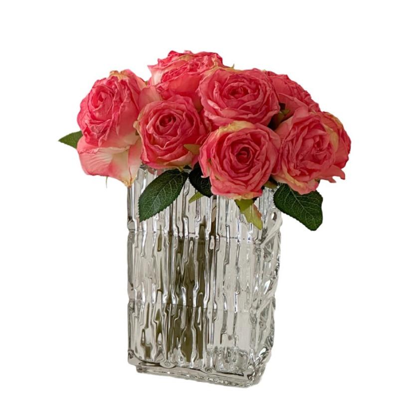 Baked Edge Rose Artificial Flowers, Silk Flowers, Lychee Rose Hand-held Bouquets, Home Interior Decoration Ornaments, Artificial Flowers