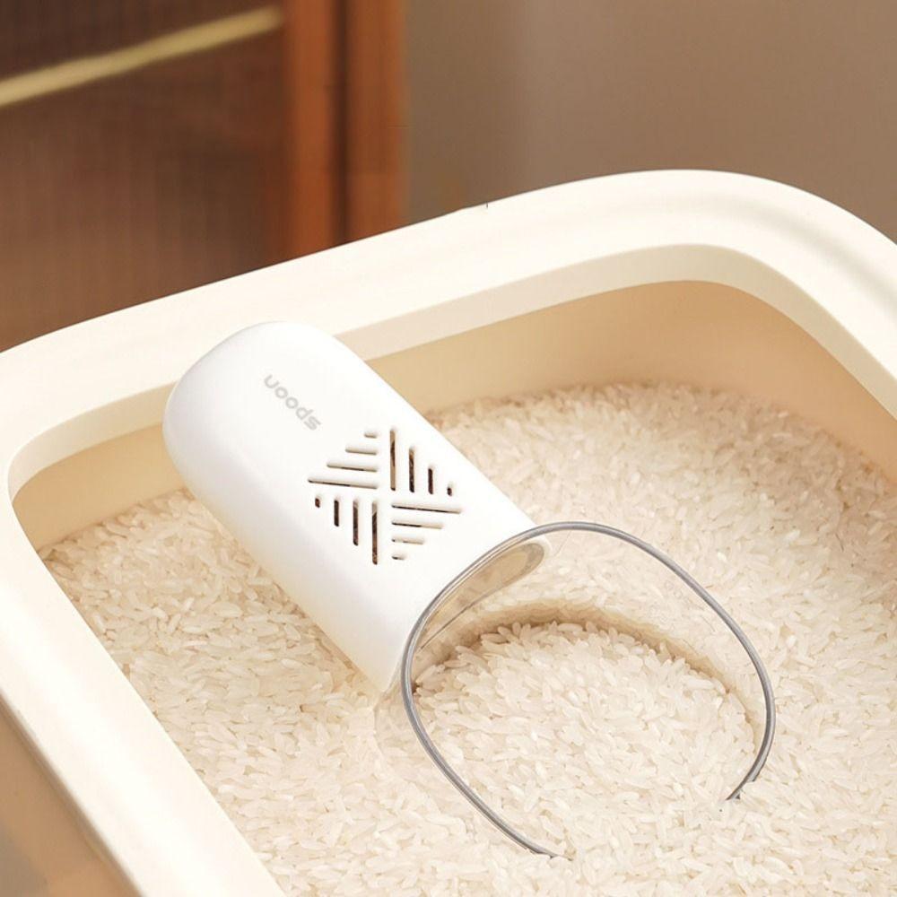 2Pcs With Scale Grain Spoon Removable Handle Pet Food Scoop Household Measuring Rice Spoon  Cereals