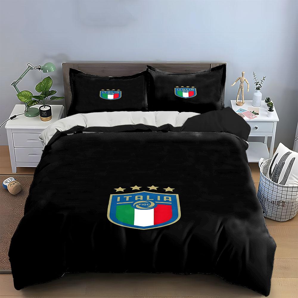 Italy National Football Emblem. Bedding Sets Duvet Cover Sets Duvet Covers Pillowcases(1*Duvet Cover 2*Pillowcases Without Duvet Insert)