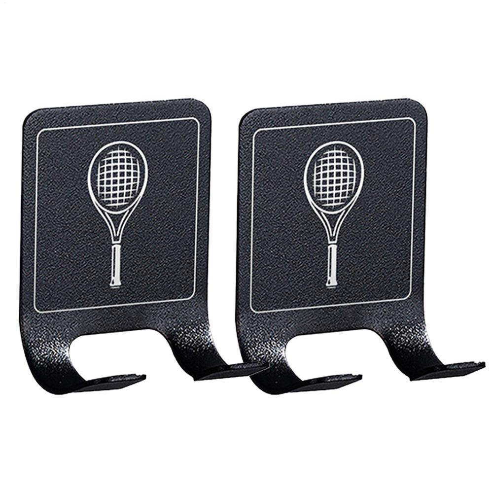 New 2PCS Universals Tennis Racket Holder Wall Mounted Racket Rack Stainless Steel Wall Hook Badminton Racket Holder
