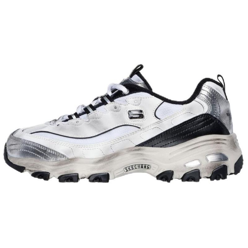 Skechers D LITES 1.0 Women Retro Platform Sneakers White Black 150245-WBKS 38.5