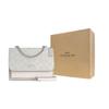 Coach Klare 21 Classic Monogram Flap Letter Logo Canvas And Leather Shoulder Crossbody Bag Small Women bags Glacier-White CP078-SVVS5