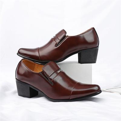 Neuer Kubanischer Modedesigner Slip-on Loafer Herren Spitz Schwarz Braun Hochzeit Erhöhungsschuhe Formelle Kleidung Schuhe Zapatos Hombre