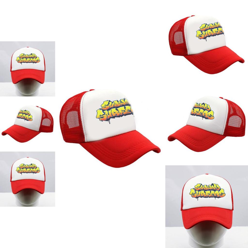 Subway Surfers Round Crown Baseball Cap Sun Shield Breathable For Casual Wear