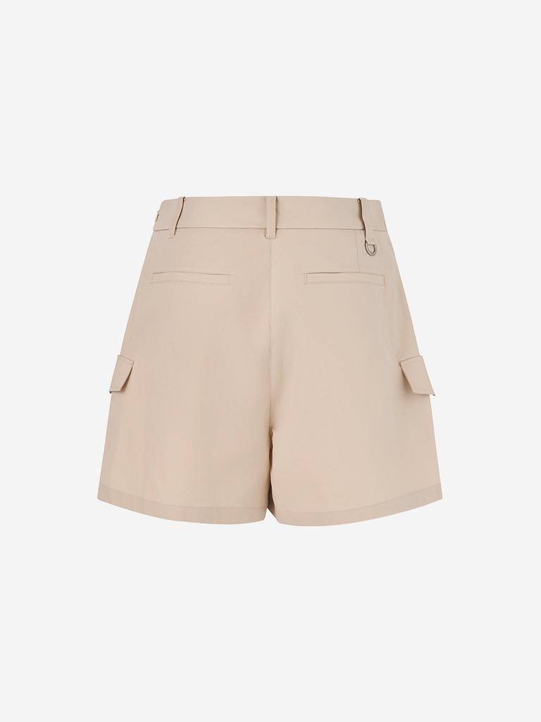 LORDLOAR A-Line Flat Shorts Beige