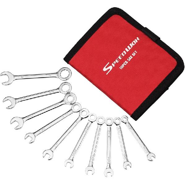 SPEEDWOX 10 Pcs Mini Combination Wrench Set, 4-11mm Open and Box End for Automotive, Industry, Electronics, Mechanic, Home, Hobby - High Carbon Steel
