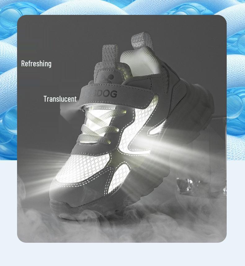 Bobodou Kids' White Mesh Breathable Sports Shoes - Spring/Summer 2026 Collection
