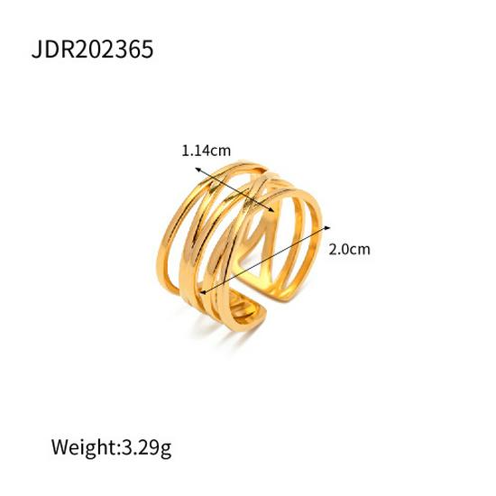 Jieding Stainless Steel Exaggerated Ring - High-end Irregular Design for Women, European and American Style