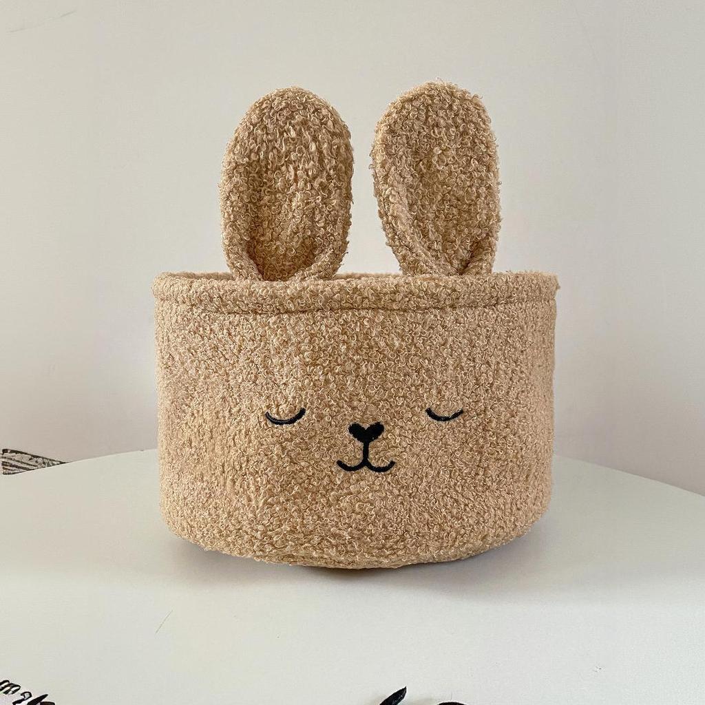 Cute Rabbit Storage Basket Soft Cartoon Plush Candy Bag Sundries Organizer Ins Style Children's Toys Storage Bucket