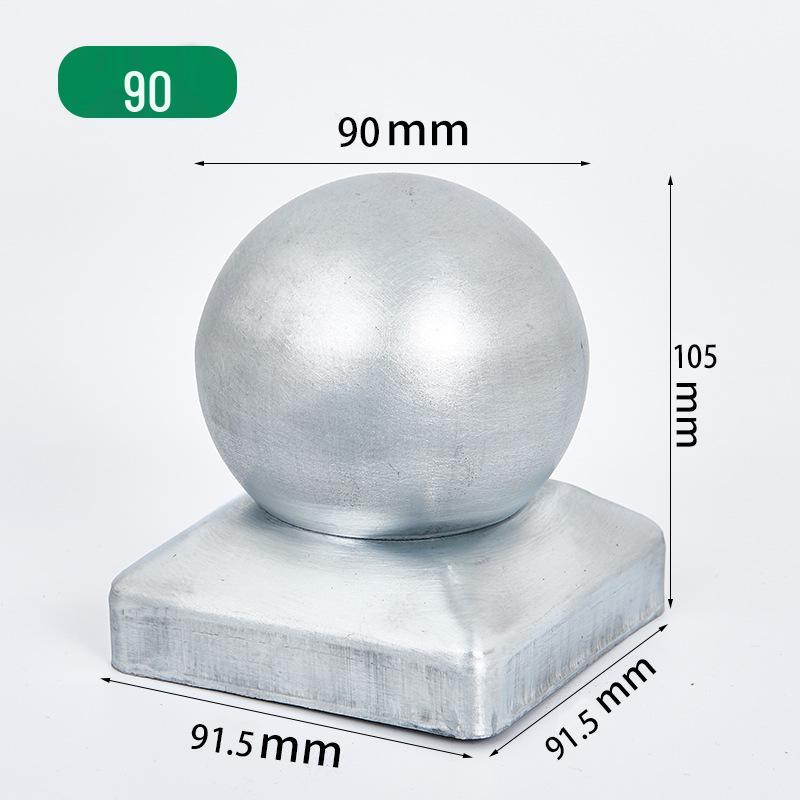 Wrought Iron Galvanized Ball Fence Post Cap for Square & Round Tubes