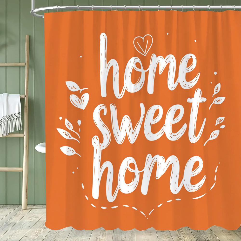 Simple Design Shower Curtain With Hooks Set For Bathroom Decor,Printed Polyester Fabric Home Decorative Curtain