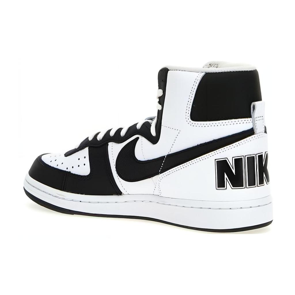 Nike CDG X Leather Round Toe Lace-Up High-Top Sneakers Men sneakers Black White PKK1050011